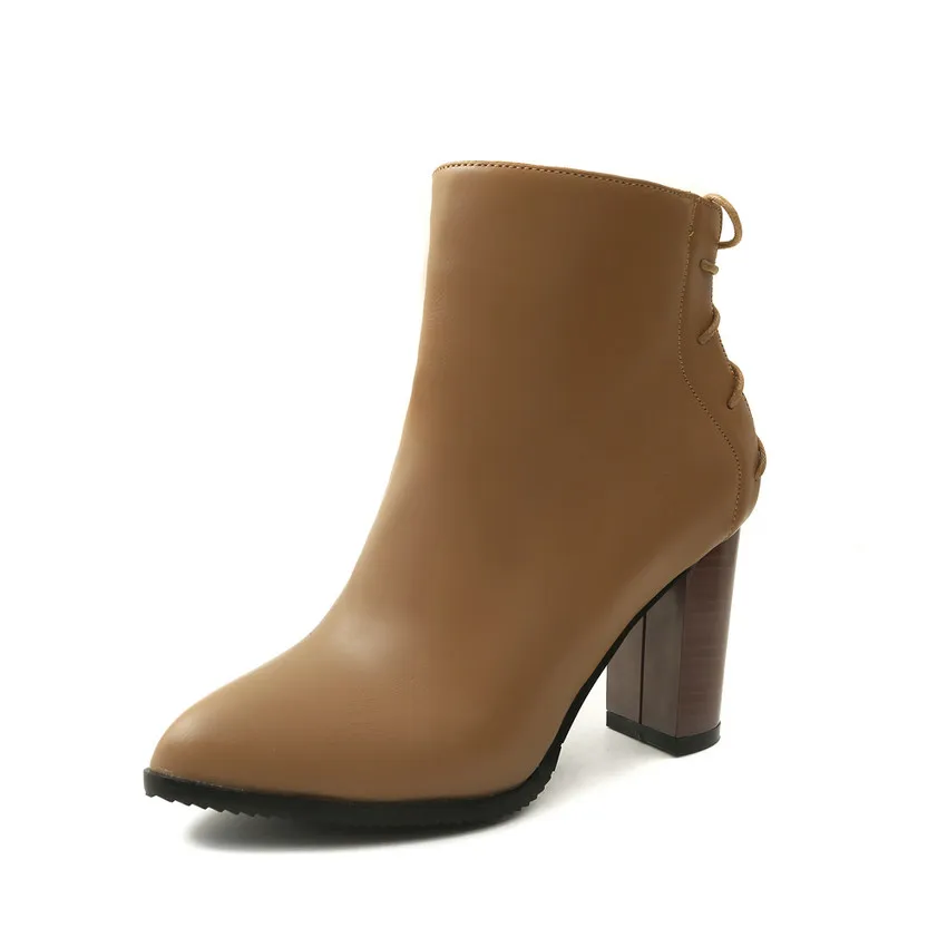 Женские мотоциклетные ботинки QUTAA черные зимние на платформе с высоким