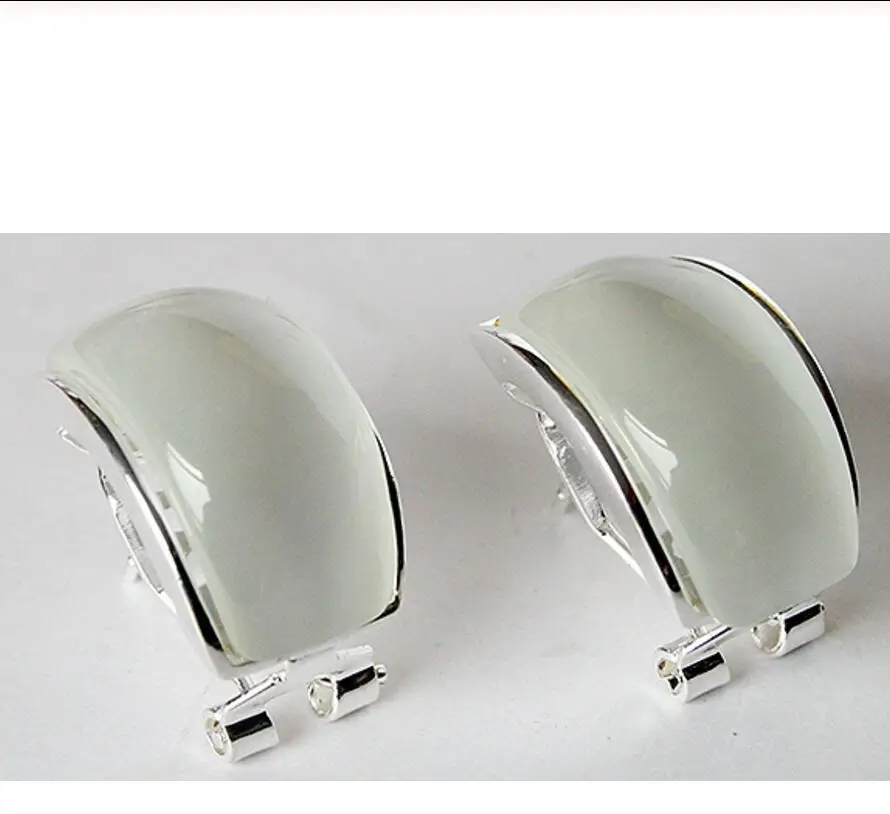 

Лидер продаж, женские очаровательные серьги 13*20 мм из серебра с натуральным прозрачным белым кошачьим глазом, опаловые серьги