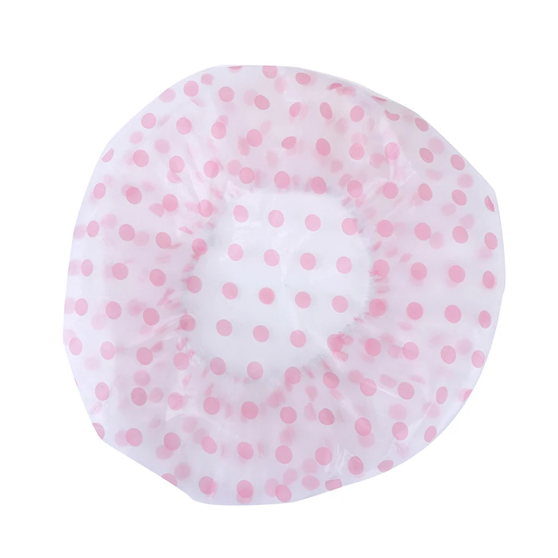 

1PC Dot Waterproof Shower Cap Thicken Elastic Bath Hat Bathing Cap Hair Salon Bathroom Products 3 Color