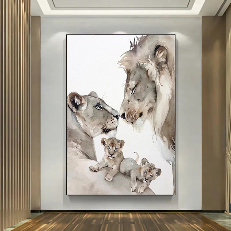Wild Animal Lion Family Warm Love Theme Paint Painting Living Room and Bedroom Decoration Hanging Murals(No Frame)
Wild Animal Lion Family Warm Love Theme Paint Painting Living Room and Bedroom Decoration Hanging Murals(No Frame)