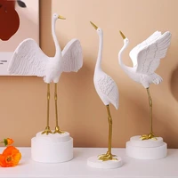 lovely fairy crane tabletop ornaments simulation animal figurines living room decoration furnishings cute sculpture
