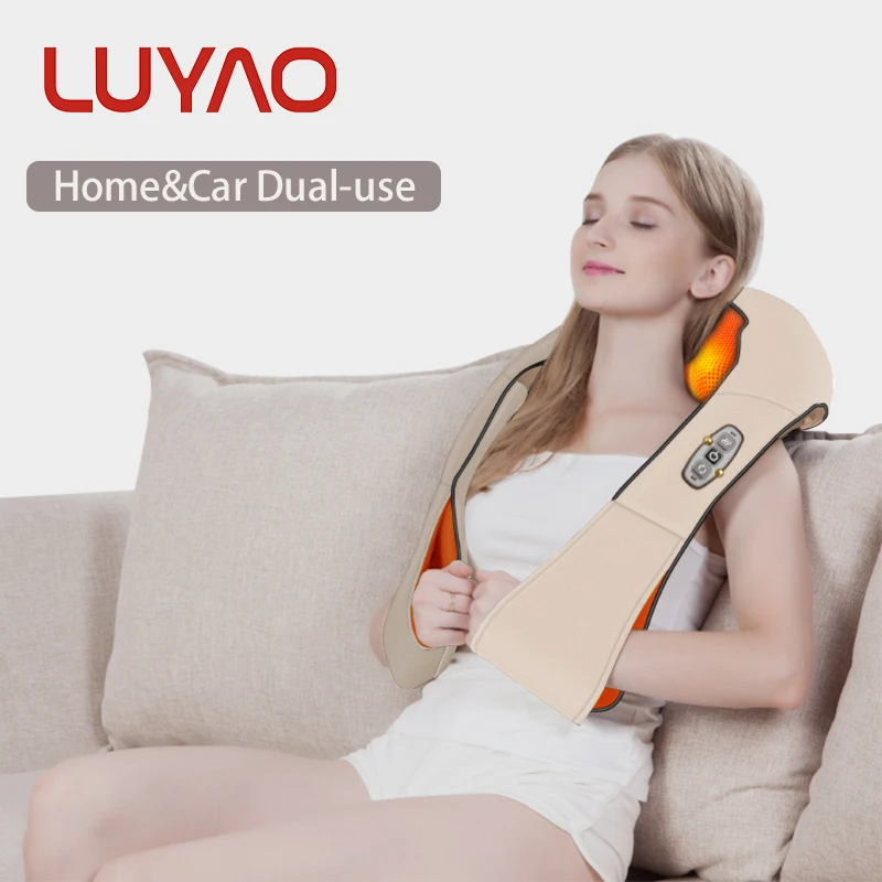 Электрический массажер для шеи и тела LUYAO Shiatsu инфракрасный массажная шаль