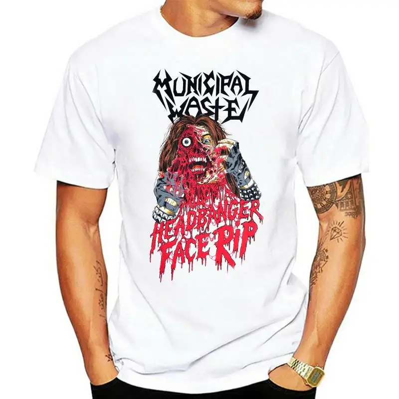 

Short Sleeves 100% Cotton Jsr Municipal Waste Men Headbanger T-shirt White