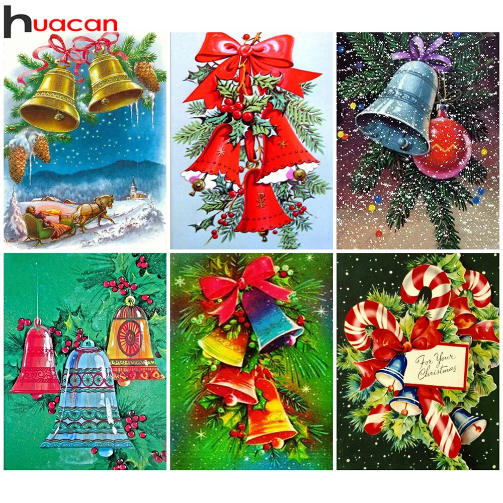 Алмазная вышивка Huacan мозаика Рождественский колокольчик крестиком 5d Diy