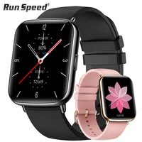 run speed women smart watch ip68 waterproof 1 7 full touch screen sport clock heart rate fitness tracker men smartwatch black