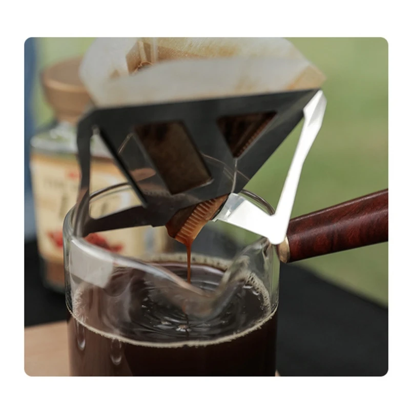 

57ED Detachable Coffee Filter Portable Stainless Steel Folding Funnel Filter Cup Rack