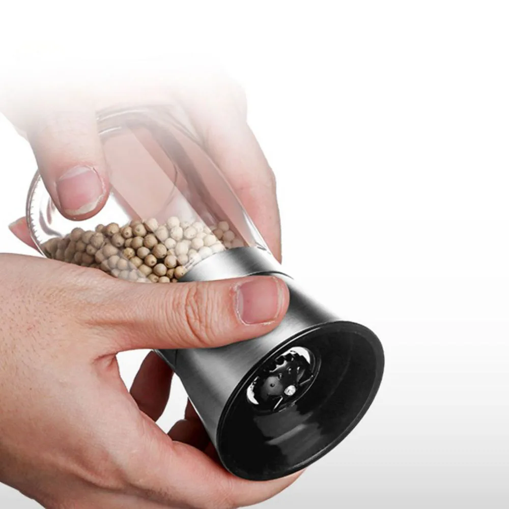 

Manual Salt and Pepper Grinder Set Stainless Steel Pepper Mills 2 PCS Kitchen Accessories