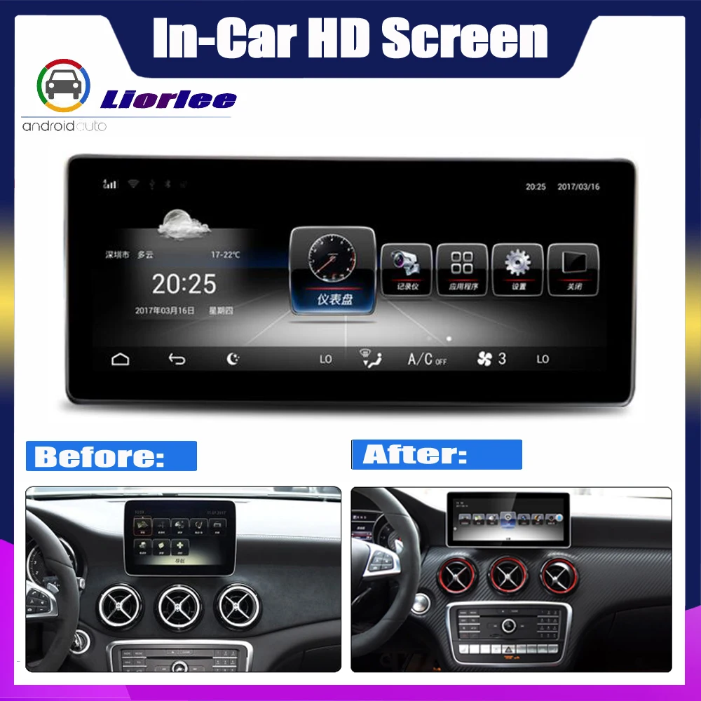 10 25 &quotAndroid дисплей для Mercede Benz A Class W176 2016 ~ 2019 автомобильное радио Bluetooth GPS навигация