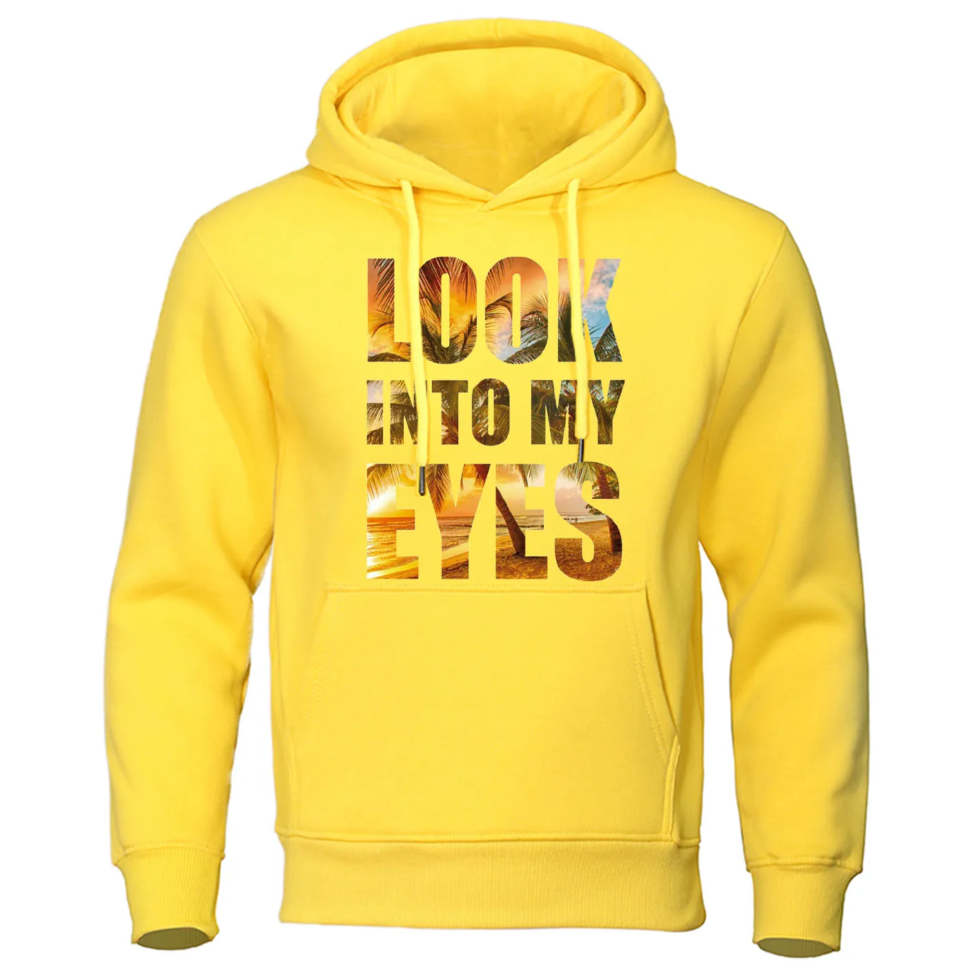 Толстовка мужская с надписью LOOK In MY EYES Свитшот в стиле хип хоп теплый пуловер
