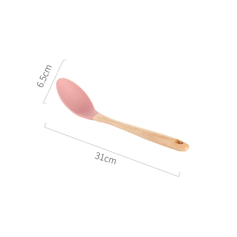 Split Spoon Силиконовая Тернер суповая ложка лопатка щетка скребок Паста Сервер кухонные инструменты кухонные принадлежности розовый - Цвет: Split Spoon