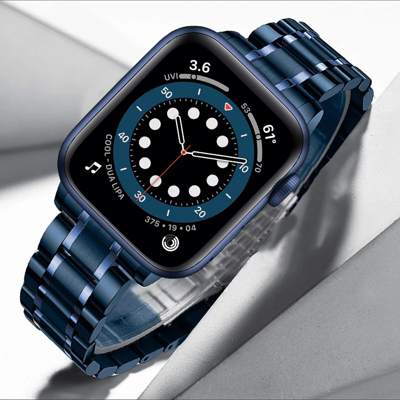 

watchband for apple watch iwatch band 44mm 40mm se 6 5 4 Solid Stainless Steel strap women men correa for apple watch Bracelet