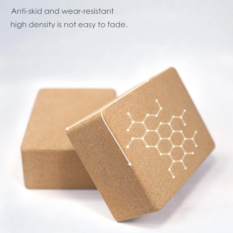 Блок для йоги из пробковой древесины кирпич мягкий блок высокой плотности