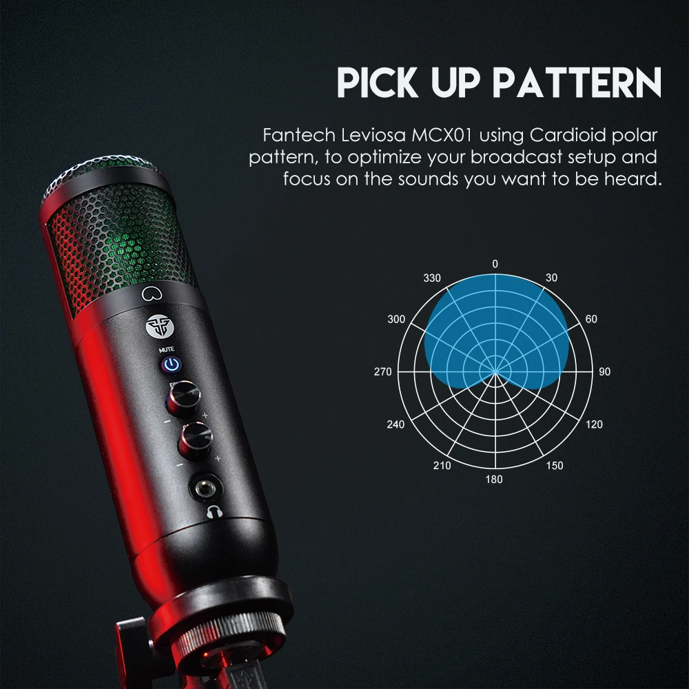 Профессиональный конденсаторный микрофон FANTECH USB-микрофоны для компьютера