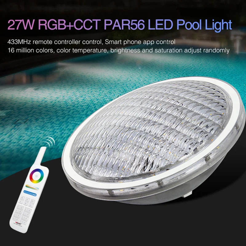 Miboxer PAR56 27 Вт RGB + CCT светодиодный светильник для бассейна AC12V/DC12-24V IP68 подводная