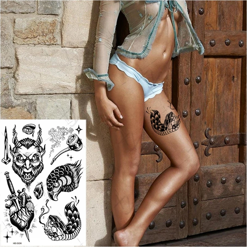 

Waterproof Temporary Tattoo Sticker Lion Snake Peony Flash Tattos Flamingo Fan Feather Body Art Arm Fake Tatoo Women Men