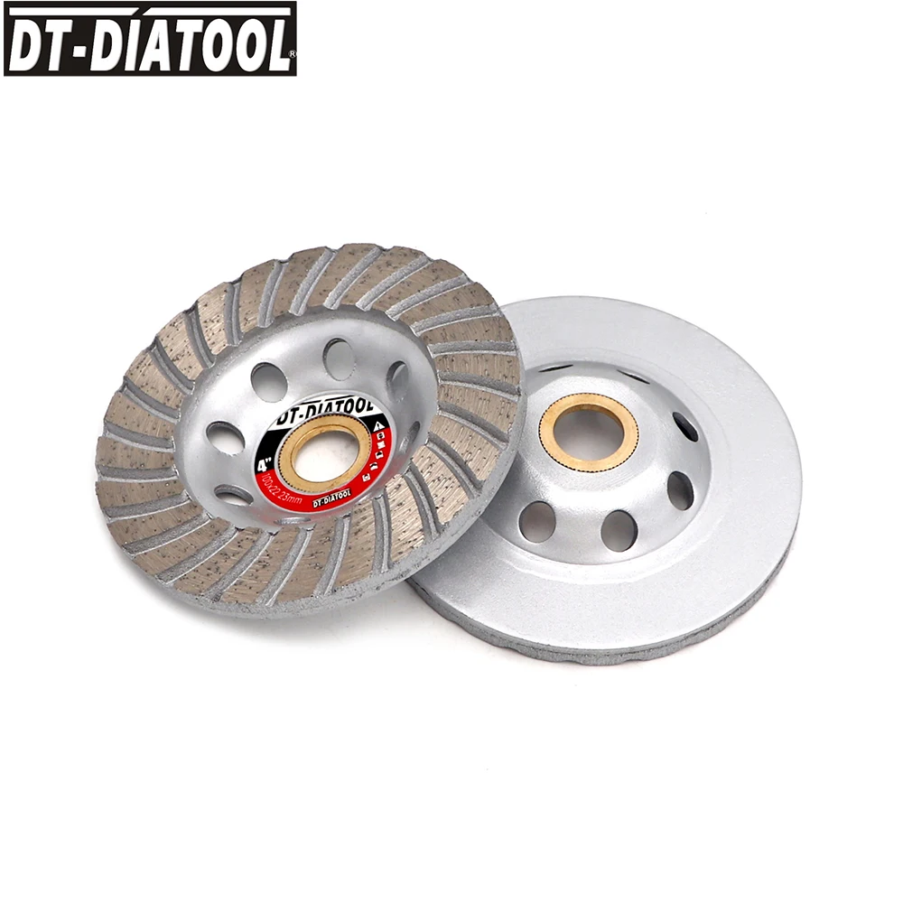 

DT-DIATOOL 4"/100mm Diamond Turbo Cup Grinding Cut-off Wheel Sanding Discs Brick Hard Stone Granite Marble for Angle Grinder