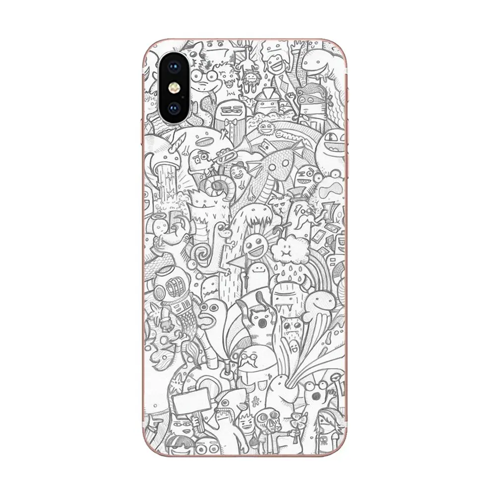Для iPhone SE2020 11 Plus Pro X XS Max XR 8 7 6S SE 4S 5 5C 5S окрашенные милые каракули монстры |