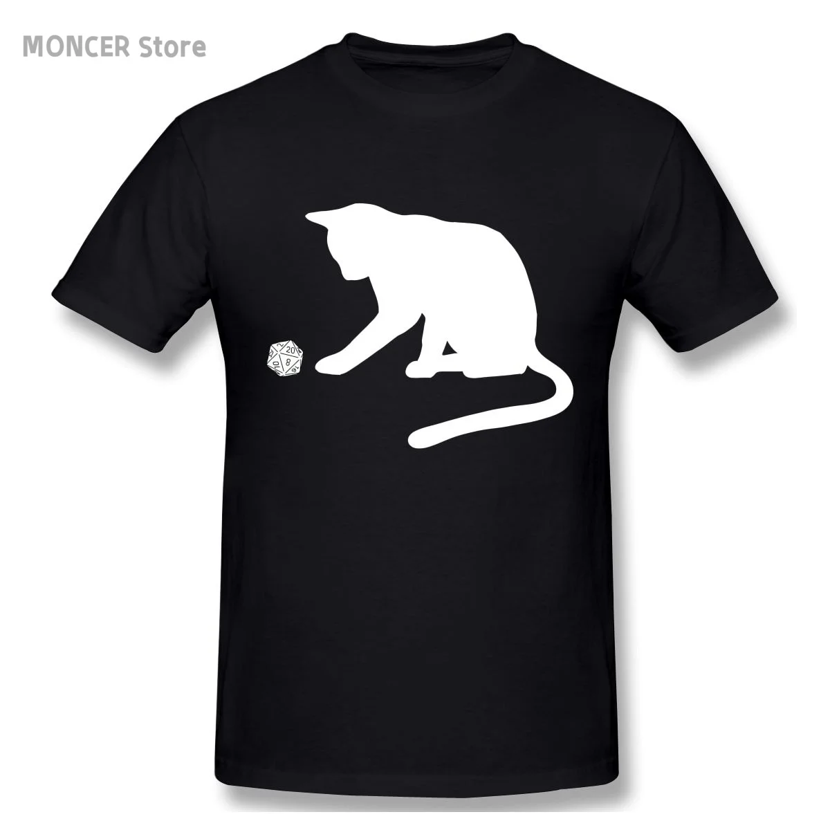 

D20 Cat T Shirt Casual Man/women Tee T-Shirt Short Sleeve Cotton Tshirt