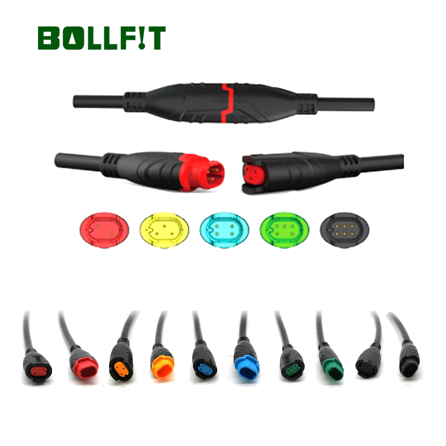 Плоский водонепроницаемый Удлинительный кабель BOLLFIT Julet 2 3 4 5 6 Pin для