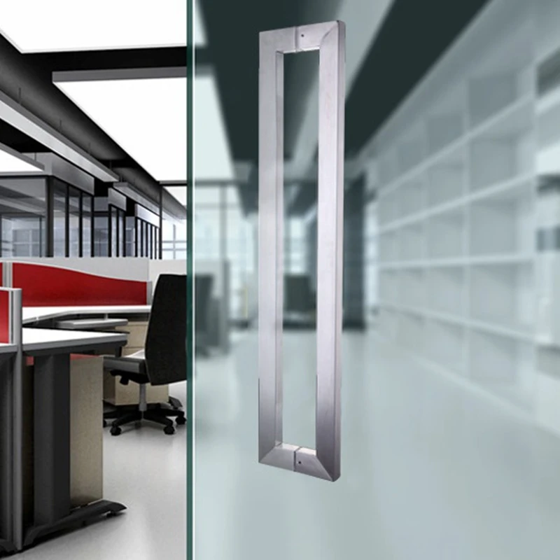 Двусторонние безрамные ручки для душа из нержавеющей стали стеклянные дверные