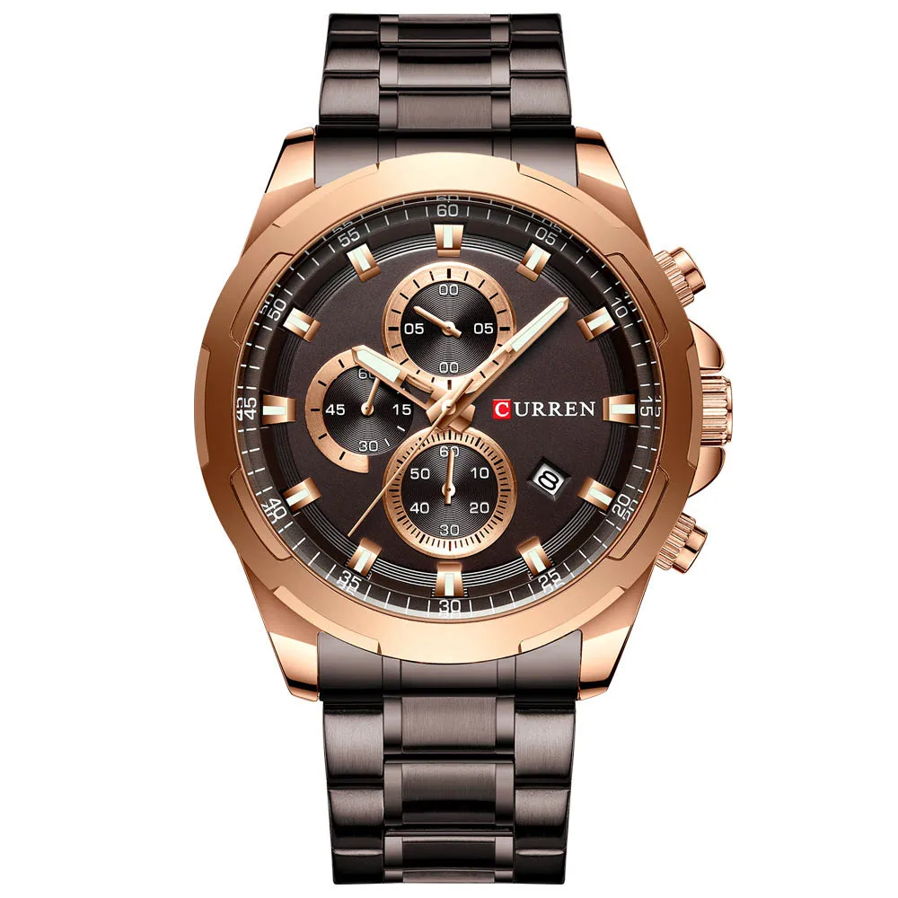 

Orologio Uomo Watches For Men Watch Luxury Sports Chronograph Quartz Wristwatch Stainless Steel Strap Watch Relogio Masculino
