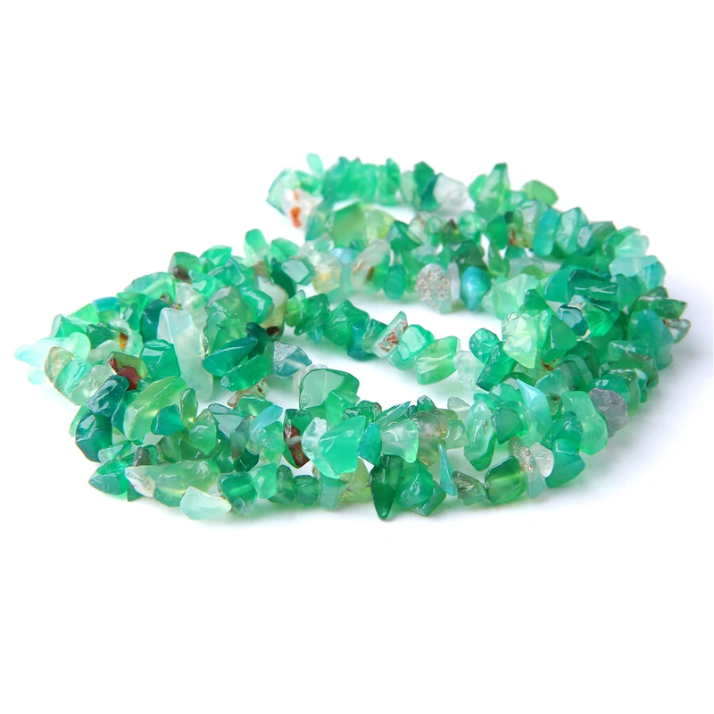 green agate Бусины из натуральных зеленых малахитовых фишек, 5-8 мм, неправильные бусины из гравия, маленькие кусочки, Самородок, драгоценные камни, бусины для изготовления браслетов, подарок - Цвет: green agate