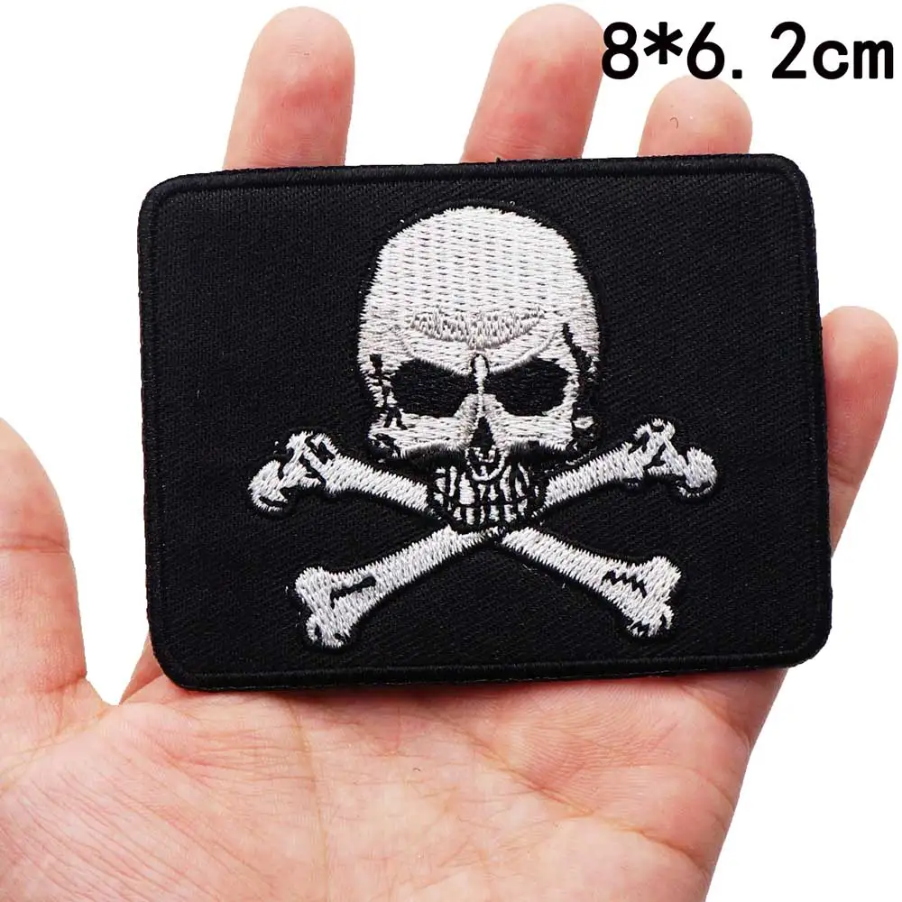 Женские нашивки с черепом вышитые панковские байкерские наклейки для одежды