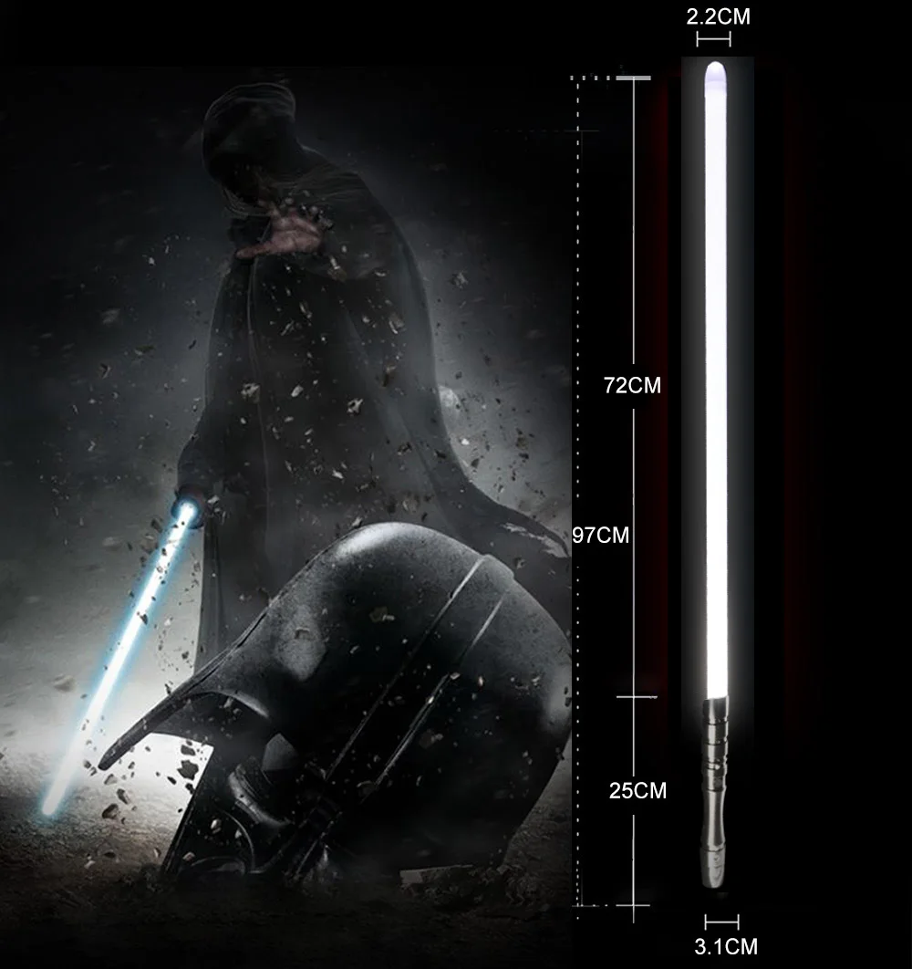Black HD white Светильник saber со звуковым сигналом, светильник Jedi Sith Luke, подвесной светильник Saber Force, изменяющий цвет, с металлической ручкой - Цвет: Black HD white