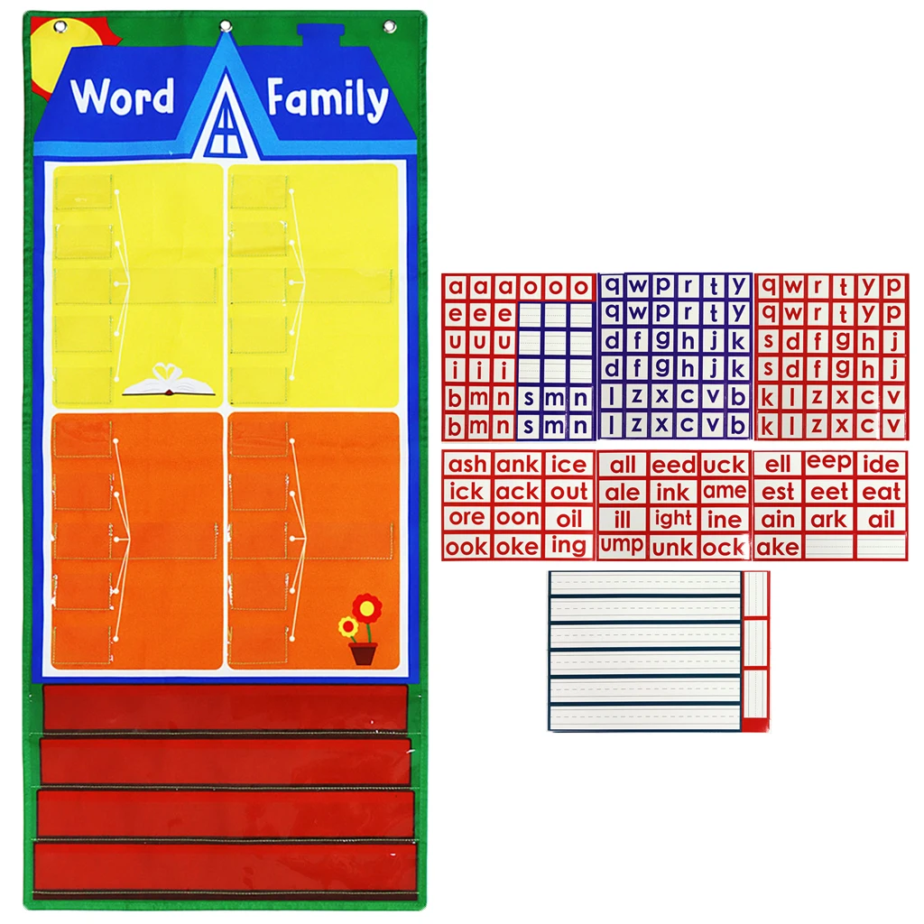 

1Set English Learning Card Oxford Cloth Chart Wording Children Educational Toys