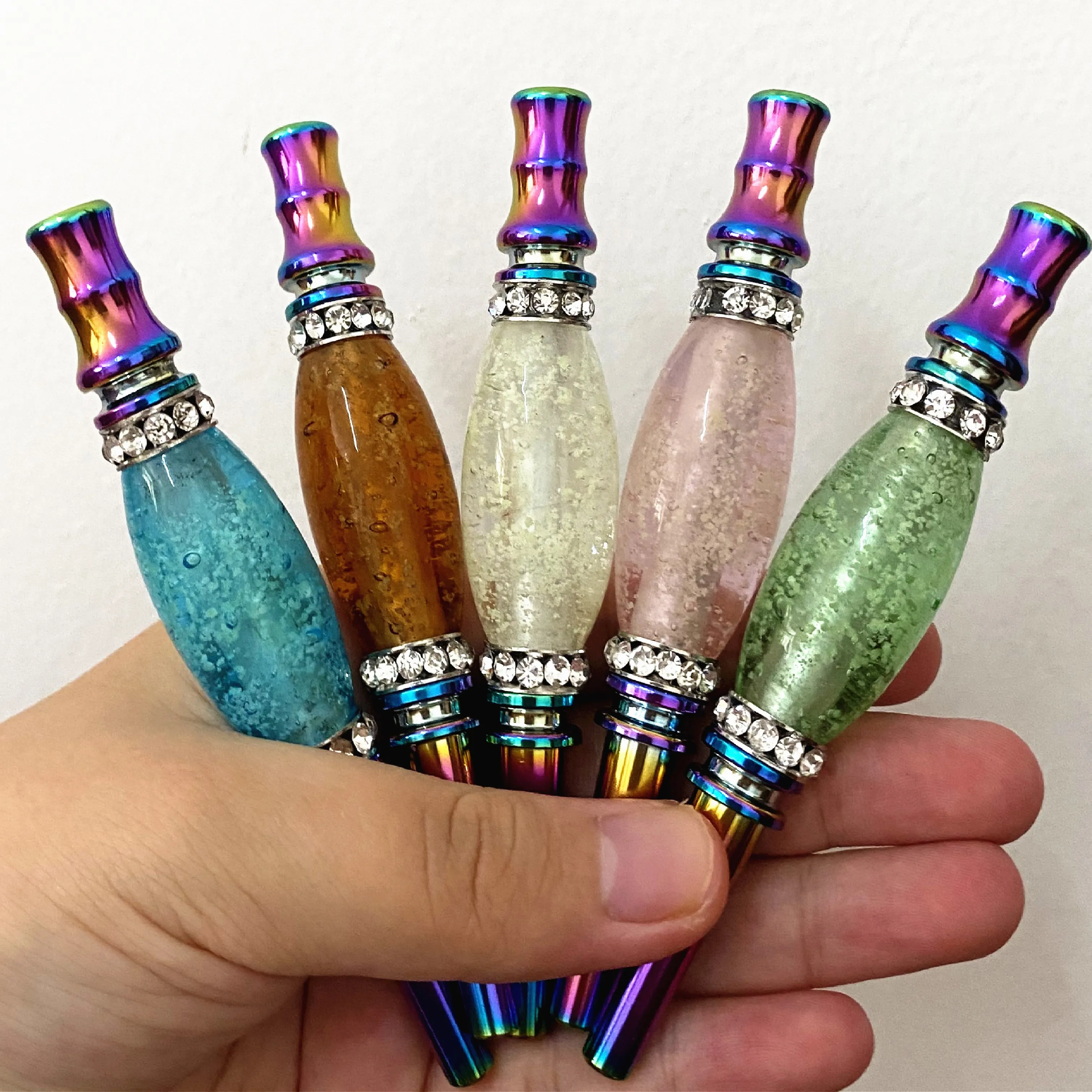 

Hookah Glow Tips Water Smoking Pipe Blunt Holder for Women Hookahs Mouthpiece with Rhinestones For Girl Shisha Accessories