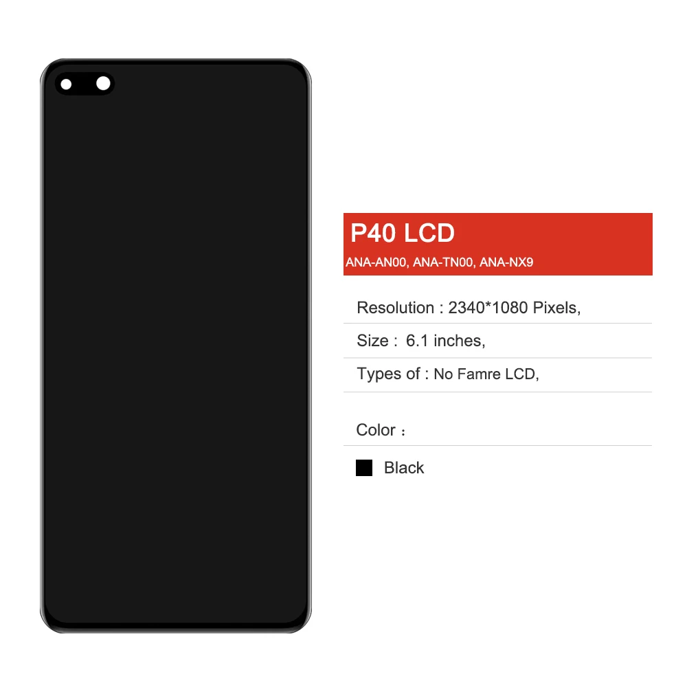 Pantalla LCD Original de 6,1 pulgadas para Huawei P40, digitalizador de pantalla t&aacute;ctil para Huawei P40, ANA-AN00 de pantalla, TN00,NX9,LX4, con huella dactilar-1