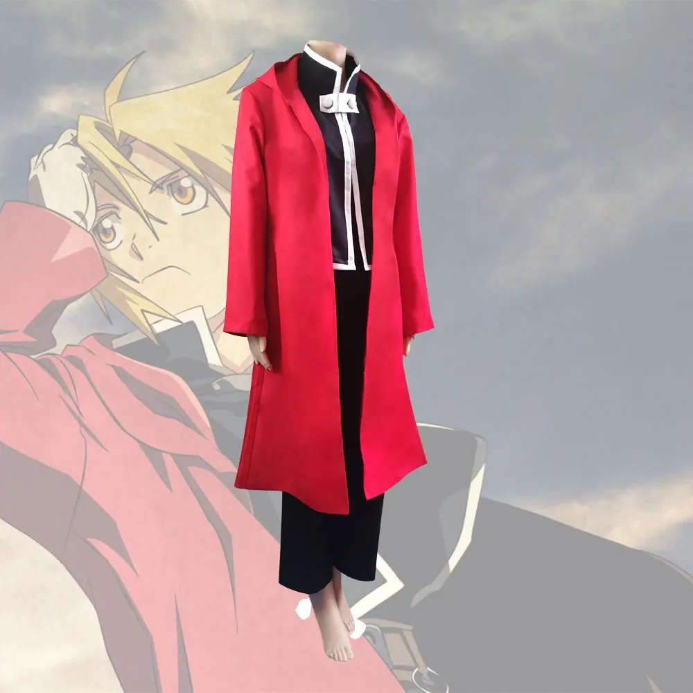 Цельнометаллический костюм алхимика из аниме Эдварда Элрика + парики для косплея