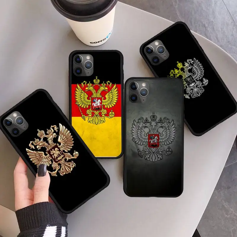 

Russia National flag Emblem Phone Case For iphone 12 11 13 7 8 6 s plus x xs xr pro max mini