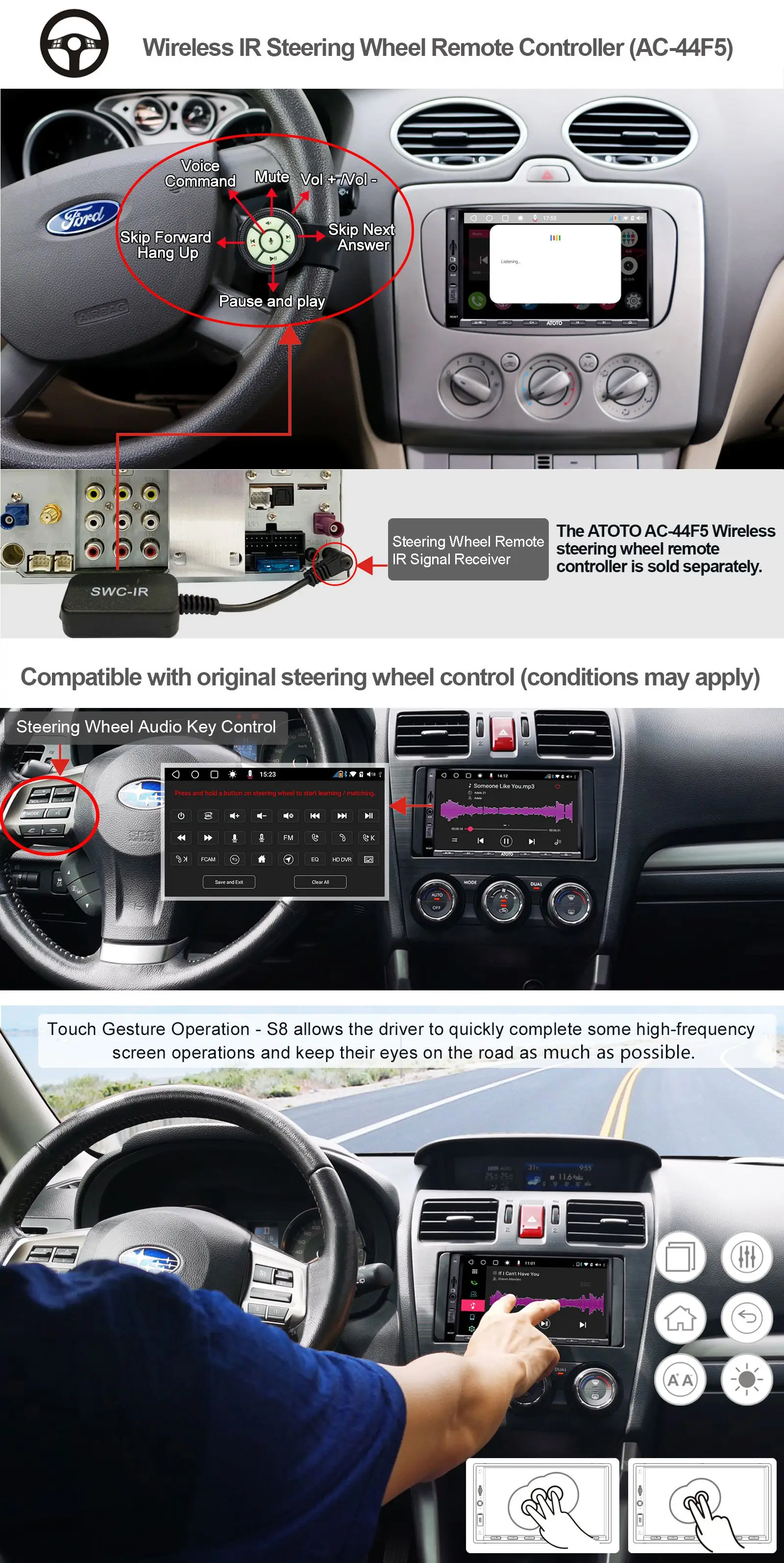 ATOTO S8Pro 2 din Android Car Radio with Screen GPS Navigation aptX HD VSV Parking QLED QC3.0 AutoRadio Multimedia Video Player |