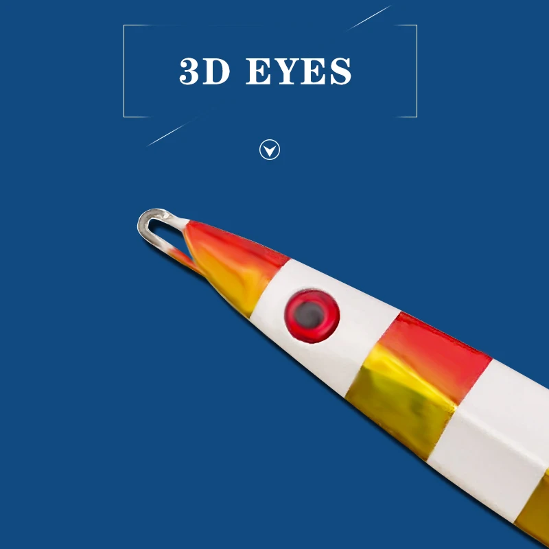 

Metal Jig Lure zebra Luminous bait 80g 100g 120g 150g Assist Hook for Lead bait Saltwater Freshwater Glow Fishing Lure Tackle