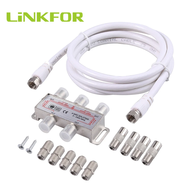 Высококачественный ТВ разветвитель LiNKFOR 4 канала спутник/антенна/кабель