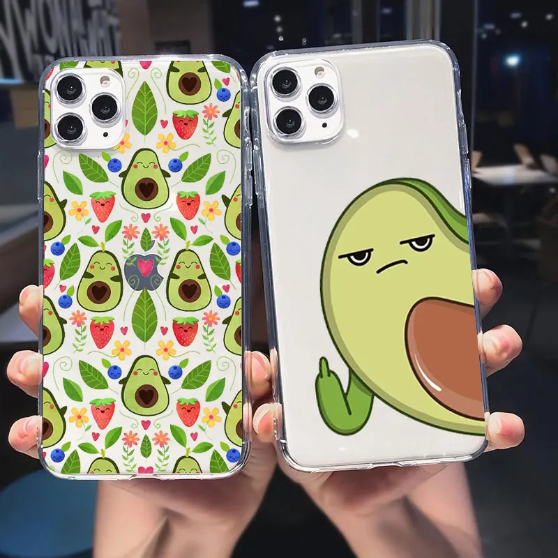 

Cute Cartoon Fruit Avocado Soft Silicone Phone Case For iphone 13 Pro Max XR XS Max 7 8 plus 12 Pro Max X 6S SE 2020 Cover Coque