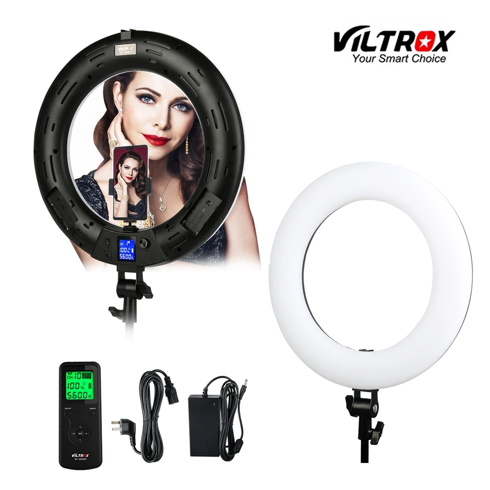 

Viltrox VL-600T 18 Inch 45W Video LED Ring Light Lamp Wireless Remote Bi-color for Photo Shooting Studio YouTube Video Live Lamp