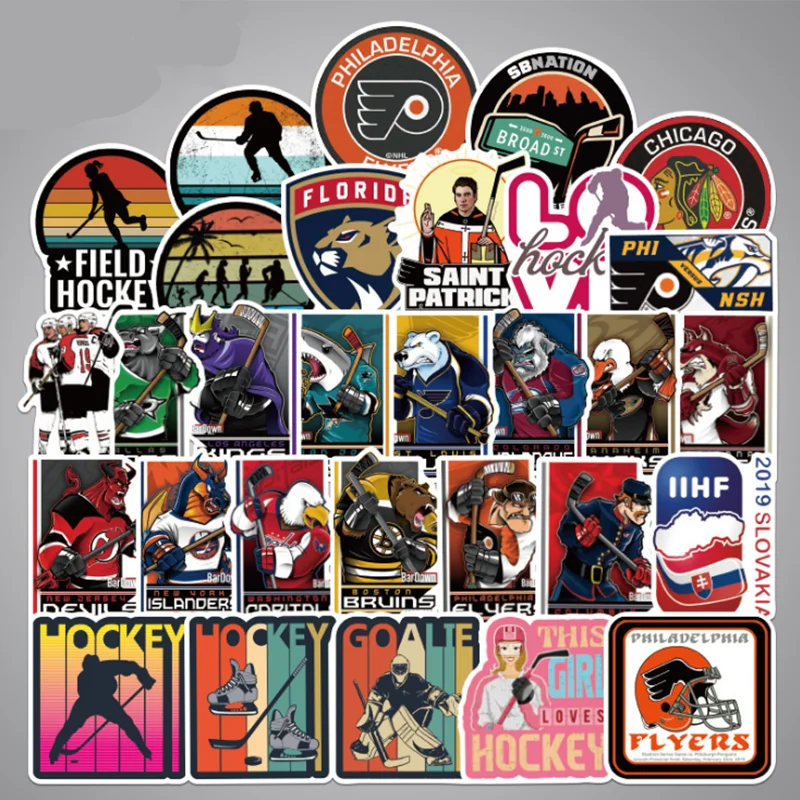 Lote de 10/30/50 Uds. Para ordenador port&aacute;til de grafiti, pegatina impermeable para decoraci&oacute;n de Hockey sobre hielo, serie deportiva, creativo, venta al por mayor-2