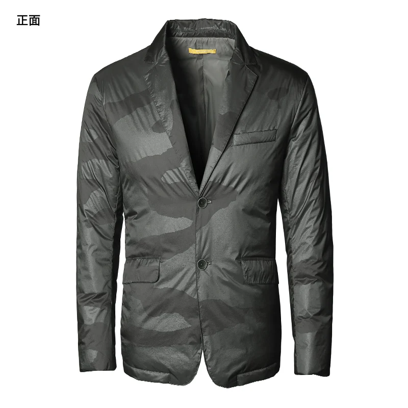 Мужской Камуфляжный костюм темно-синий пуховик с воротником светильник модный