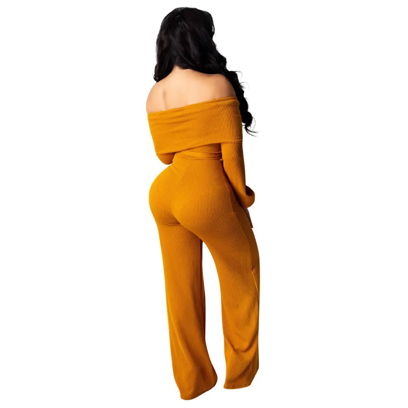 Женский ребристый комбинезон Adogirl повседневный с вырезом лодочкой открытыми