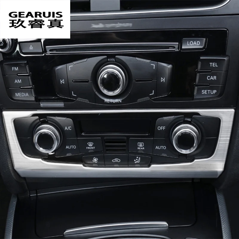 

Car Styling Center Console Air Conditioning Volume CD panel Frame Covers Stickers Trim For Audi A4 B8 A5 Q5 Auto Accessories