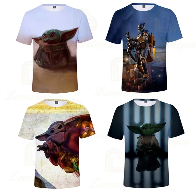 

2022 New Arrival Mandalorian Baby Yoda 3D Print Clothes Girls Funny T-shirts Kids Summer Clothing Tees Boys Tshirts Streetwear