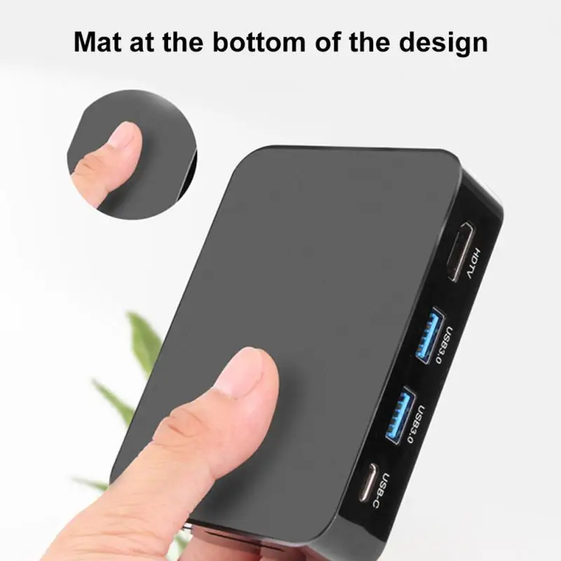 

Basic 6-in-1 Type-C HUB 4K Docking Station PD HUB Adapter USB C To Dock Power Adapter Type-C Docking Station Mobile Phone Base