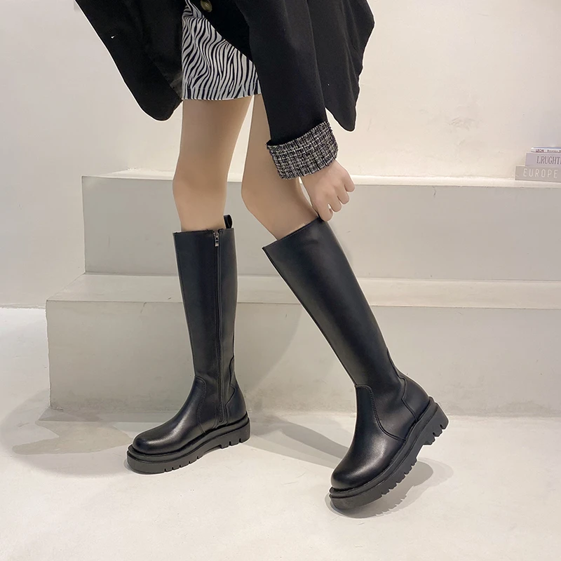 

Женские ботильоны на молнии сзади, теплые и удобные короткие ботинки с плюшевой подкладкой, Осень-зима 2021