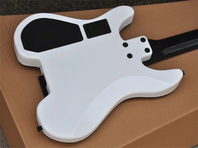 Белая безголовая электрическая гитара со специальным мостом подставка из