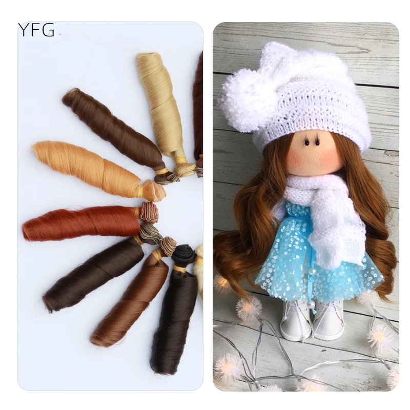 Moda 15 см Сделай Сам мини-муньека trenzas материал с высокой температурой Peluca из