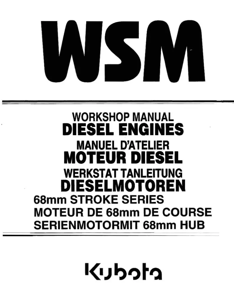Руководства по ремонту двигателей Kubota|repair manual|manual |