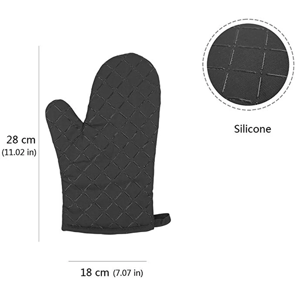 Термостойкие силиконовые перчатки для духовки Нескользящие хлопковые кухонные