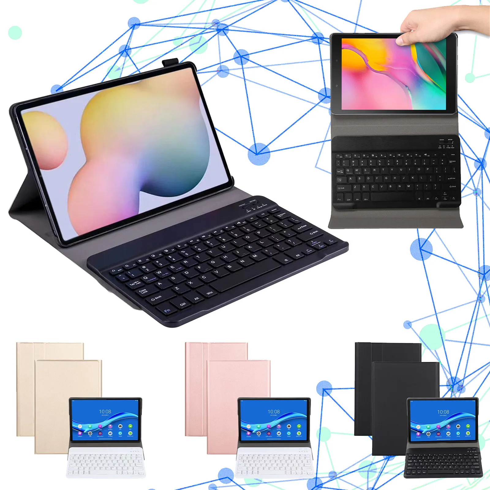 Купи Чехол для планшета с клавиатурой для Lenovo Tab M10 HD 10, 1 X306F / X306X Fundas Cover Coque Bluetooth Wireless Keyboard Shell за 1,738 рублей в магазине AliExpress